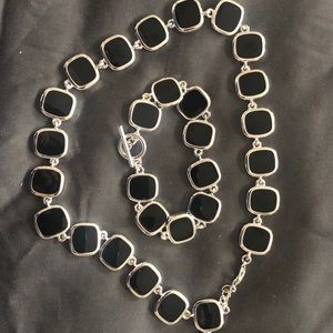 Onyx Necklace and Bracelet Set